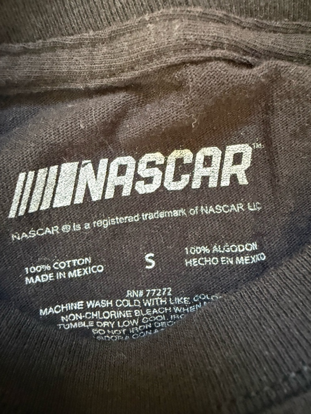 Nascar Black Graphic Logo Tee with White Print - Picture 3 of 3